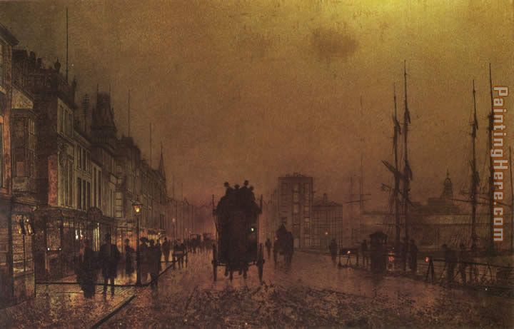 Glasgow Docks painting - John Atkinson Grimshaw Glasgow Docks art painting
